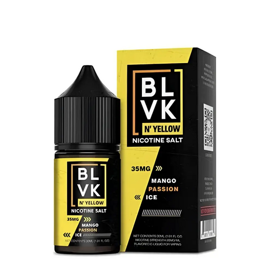 BLVK & Yellow Nic Salt - Mango Passion Ice - INDIAN VAPE GARAGE