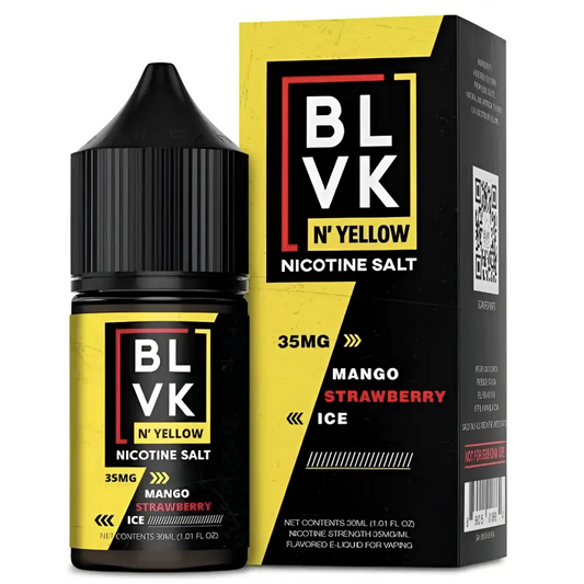 BLVK & Yellow Nic Salt - Mango Strawberry Ice - INDIAN VAPE GARAGE