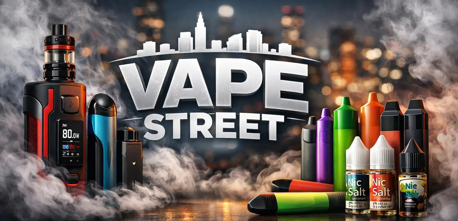 Black and red vape mod with digital display showing 80.0w