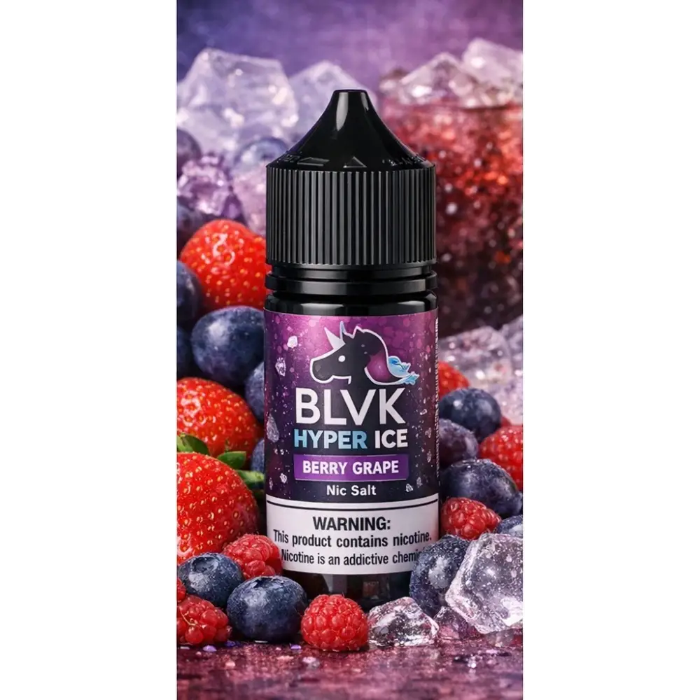 BLVK Hyper Ice Berry Grape Nic Salt 30ml vape juice bottle berry and grape ice vape juice for pod systems at Vape Street
