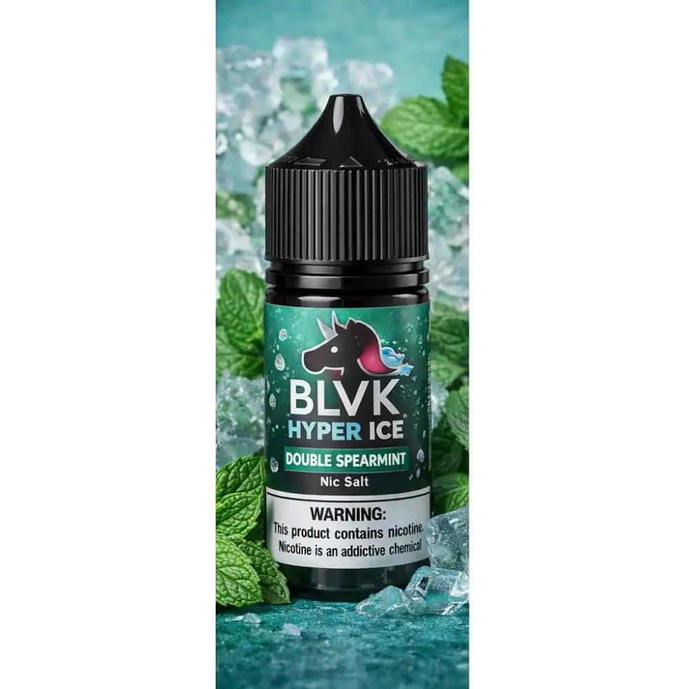 BLVK Hyper Ice Double Spearmint Nic Salt 30ml black glass bottle