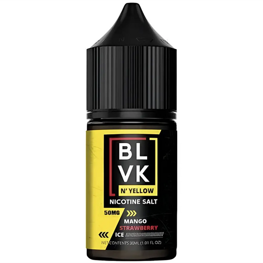 BLVK & Yellow Nic Salt - Mango Strawberry Ice - INDIAN VAPE GARAGE