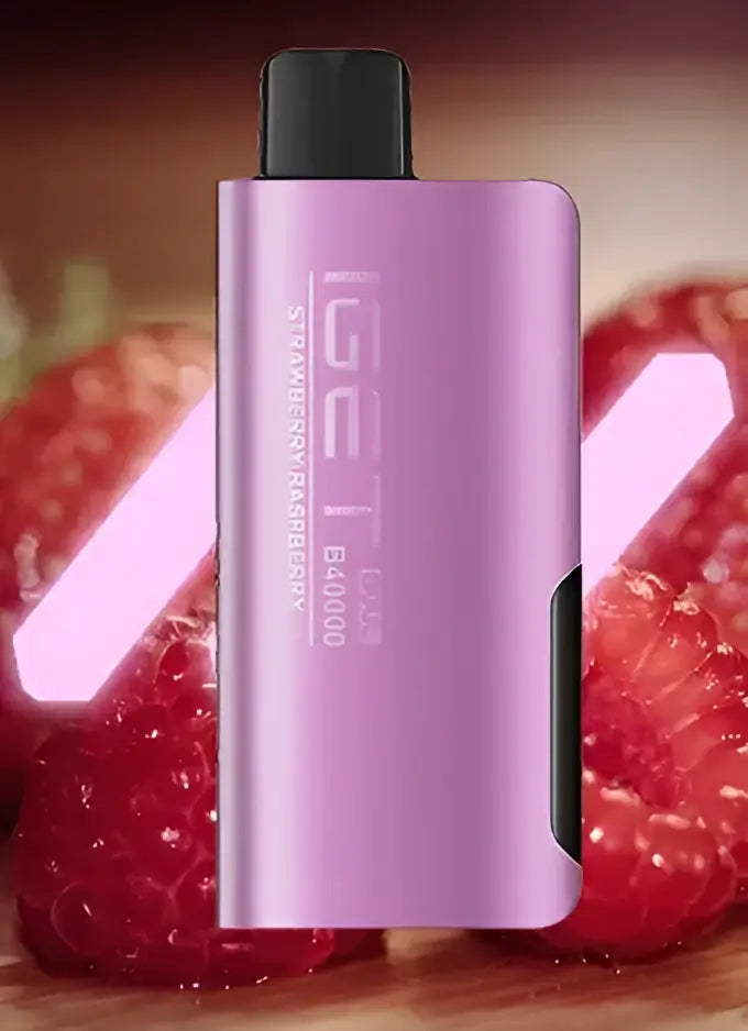 A sleek metallic lavender iget soul b40000 disposable vape pen with black cap and dual mesh technology