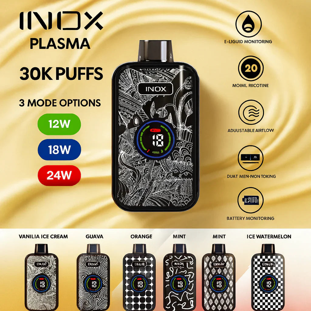 INOX Plasma 30000 Puffs Disposable Vape | 20MG Nicotine | 30K Rechargeable Vape | Vape Street India