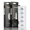 Silver smok nord rpm replacement mesh coils pack of 5 in black geometric packaging with clear blister pack for vaping