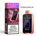 Rose gold elfbar fs18000 puffs disposable vape with rechargeable black screen showing 100 percent in neon lights