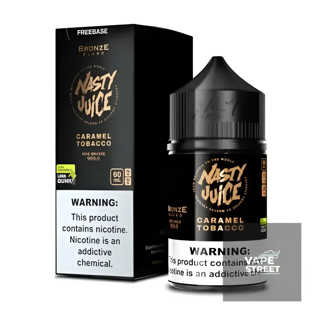 IVG Nasty Bronze Blend Tobacco-Freebase E-Liquid for Vaping, 3mg/6mg, in a sleek bottle with vibrant label design.