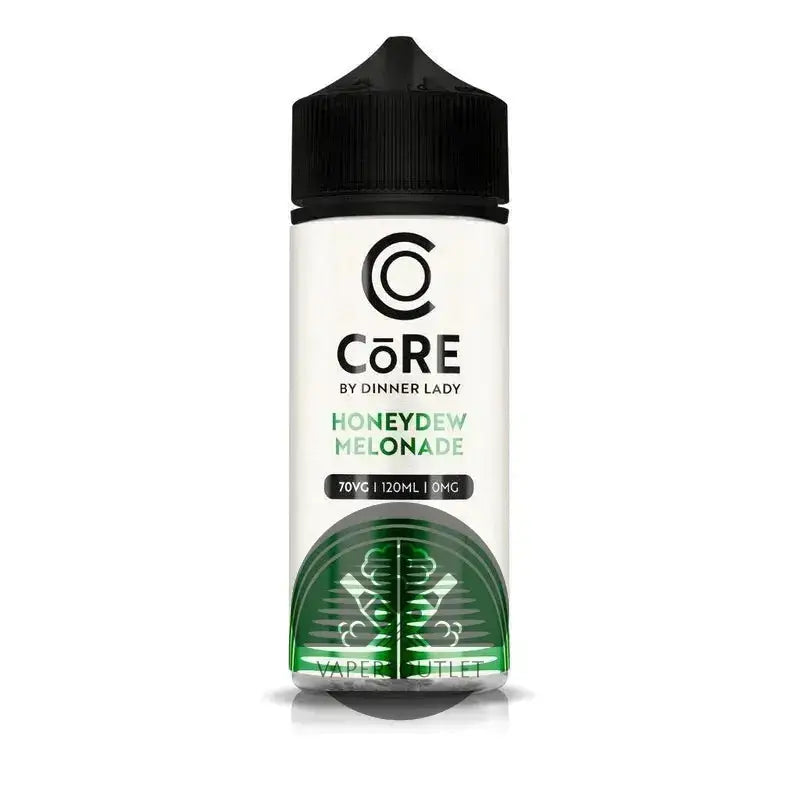 Core by dinner lady honeydew melonade 120ml freebase e-liquid in clear bottle with black cap and green label design