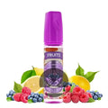 A vibrant purple-tinted glass bottle of dinner lady purple rain 60ml shortfill e-liquid with ornate neck design