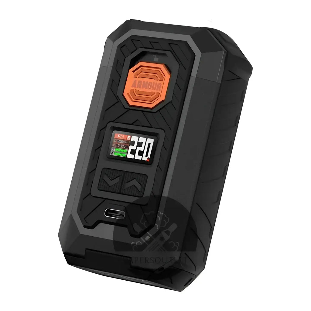 IVG Vaporesso Armour MAX 220W box mod kit with DTL vaping setup, shown in a sleek design for advanced vaping experiences.