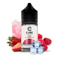 Clear glass bottle with black cap and white label of core salt by Dinner Lady pink lemonade e-liquid 30ml