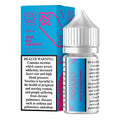 Blue and pink packaged sour blue raspberry pod salt e-liquid bottle with silver cap for 30ml vape juice 25mg 50mg
