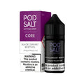 Blackcurrant menthol pod salt core 30ml vape juice in a sleek black bottle with purple and white packaging box