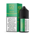 Green and gold pod salt origin menthol tobacco 30ml vape juice bottle with black cap available in 20mg 25mg 50mg