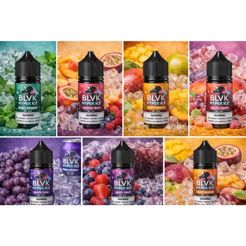 IVG BLVK Hyper Ice Double Spearmint Nic Salt Vape Juice 30ml in 35mg and 50mg nicotine strength.