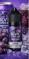 Purple and black blvk hyper ice grape soda 30ml nic salt bottle with sleek glossy finish and bold branding