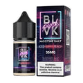 Black-topped blvk pink series iced peach berry nicotine salt e-liquid bottle with neon label and 35mg strength