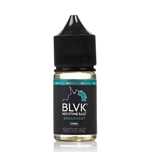 IVG BLVK Unicorn Spearmint Nic Salt vape juice bottle with 30ml size and 35mg or 50mg nicotine strength.