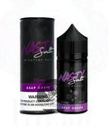 Black cylindrical bottle of nasty asap grape 30ml nic salt e-liquid with purple and white labeling for vape use
