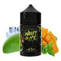 Black glossy nasty juice fat boy green mango 30ml nic salt e-liquid bottle with neon green and yellow branding
