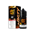 Black glass bottle with black cap and orange yellow branding for nasty juice mango peach 30ml nic salt vape juice