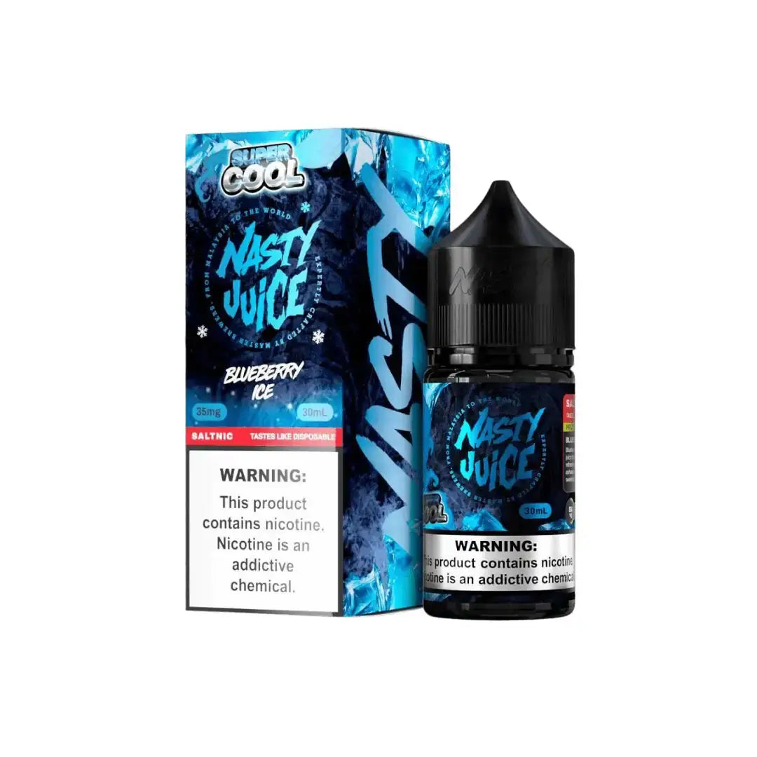 Nasty Juice super cool blueberry ice 30ml black bottle with blue and white icy design box vape juice India