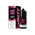 Black glass bottle with black cap and pink neon branding for nasty juice watermelon ice 30ml nic salt vape juice