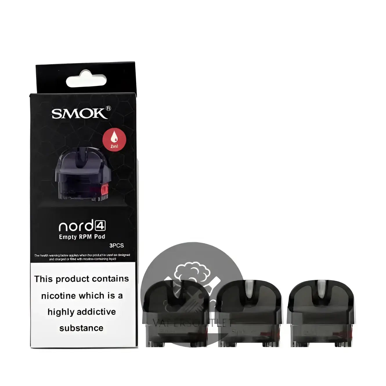 Black smok nord 4 replacement pods rpm empty cartridges in packaging shown with three units for vape street India