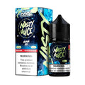 Black glass bottle with black cap and vibrant blue green white label of nasty juice super cool guava ice vape juice 30ml