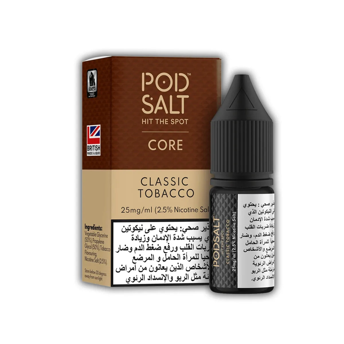 Pod Salt Core Classic Tobacco 30ml Nic Salt 25mg