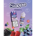 Slapple Holyberry e-liquid packaging with berries and leaves on a purple background