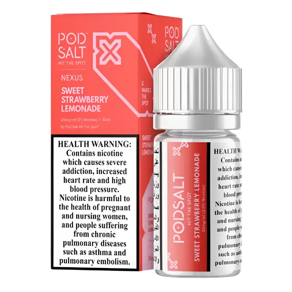 Sweet Strawberry Lemonade - Pod Salt Nexus | 30ML Vape Juice | 25MG, 50MG