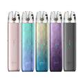 Five sleek gradient-colored vaporizers with transparent tops and gh mini logo by uwell caliburn g4 mini 35w pod kit