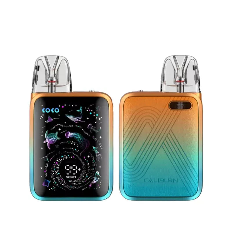 IVG Uwell Caliburn G5 KOKO Pod Kit with ocean flame design, compact vape device for easy vaping experience.