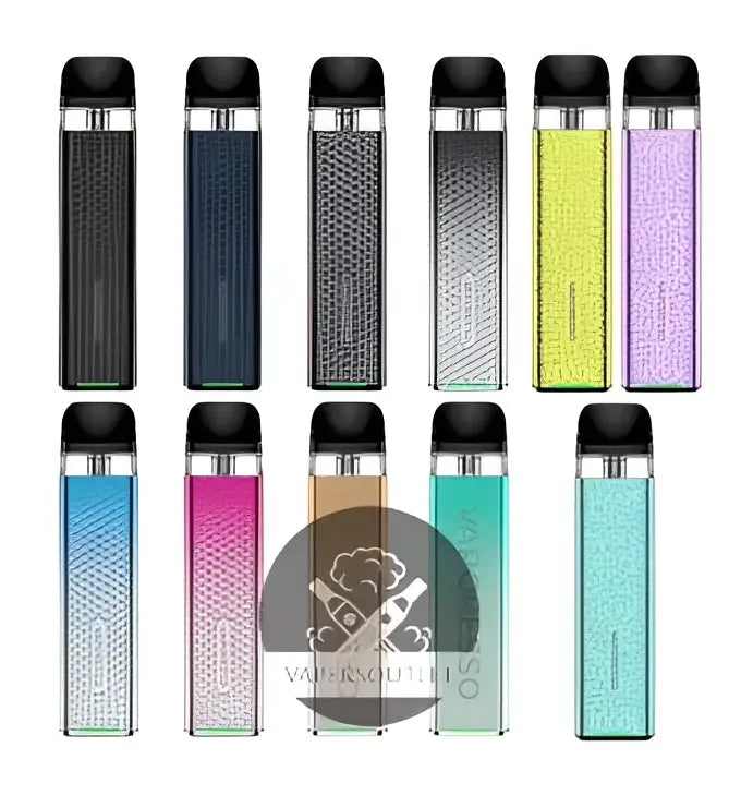 A sleek Vaporesso XROS mini pod vape device with textured grip and black mouthpiece available at Vape Street