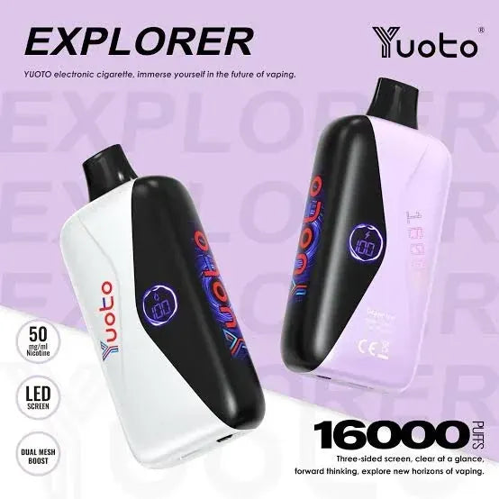 Yuoto Explorer 16000 Puffs Disposable Vape 50MG LED Screen Dual Mesh